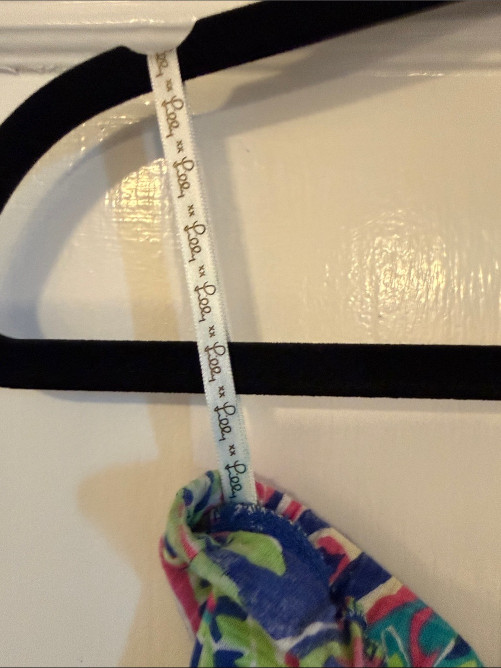 Lilly Pulitzer Blue Floral-Print Strapless Tank Top size large - Picture 5 of 6